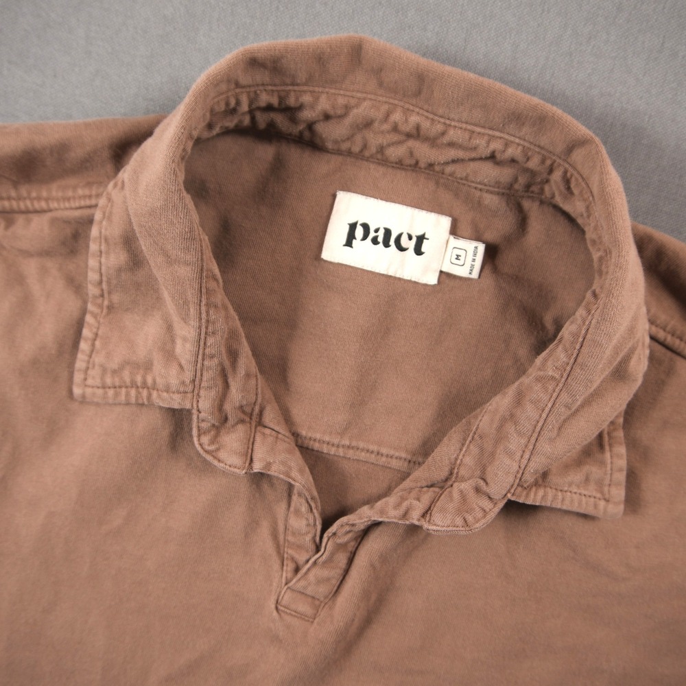 Pact Organic Cotton Short Sleeve V-Neck Mens Polo Shirt M